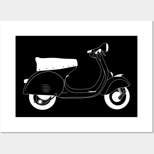 Vespa 150 GS White Outline Posters and Art